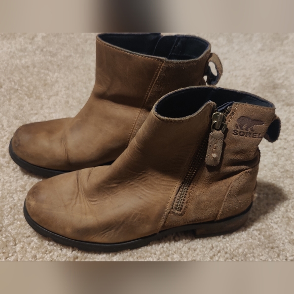 Sorel Emelie Women's Waterproof Side Zip Leather Suede Boots 5 - Picture 2 of 7